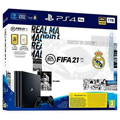 Sony Consola PS4 Pro 1TB + FIFA 21 Edição Real Madrid