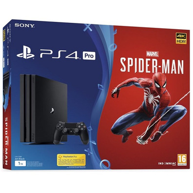 PS4 1 tb Pro Black + Marvel's Spider-Man