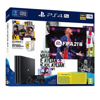 Consola PS4 Pro 1TB + FIFA 21 + 2 Dualshock 4