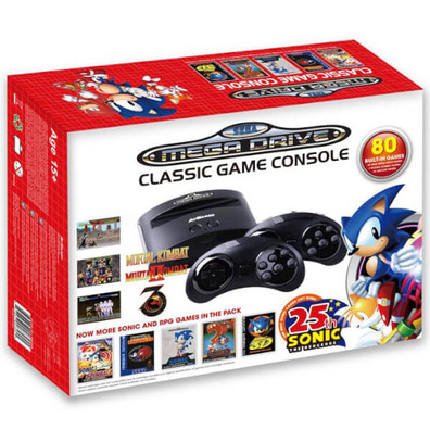 Retro do console Mega Drive Portátil Ed Sonic 25TH