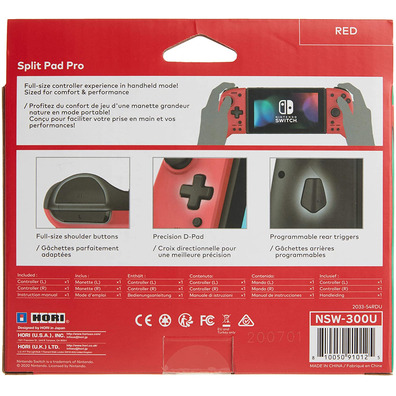 Controlador Hori Split PAD Pro Rojo