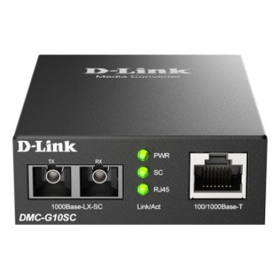 DLINK Conversor de Meios Monomodo 100/1000 Base-T a 1000 Base-LX 10KM Power 5V