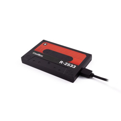 USB 3.0 COOLBOX RETRO 2533-R - Caixa Externa para HD SATA de 9,5mm em Preto/Rojo