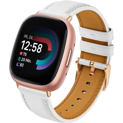 Correa Cuero Branco Fitbit Versa 3 / Versa 4