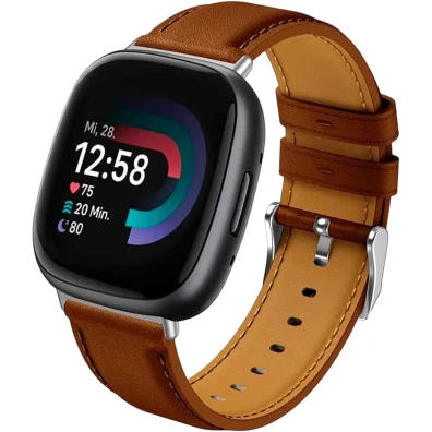 Correia de Cuero Fitbit Versa 3 / Versa 4 em Marrón - CROCOCASE