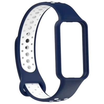 Correia Azul+Blanco Dual Color para Amazfit Band 7 - Marca CROCOCASE