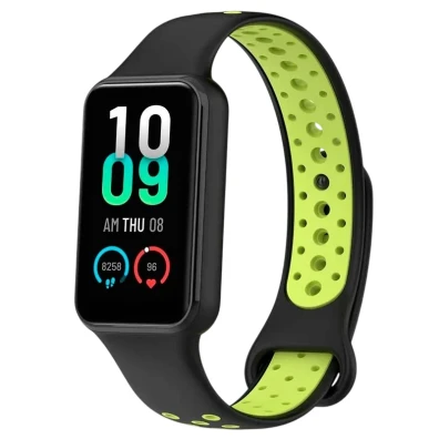Correa Xiaomi Mi Smart Band 8 Active / Redmi Smart Band 2 Cor Preto e Verde - CROCOCASE