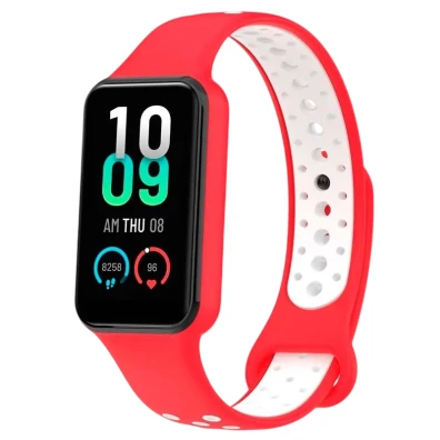 Correia Dual Color Vermelho+Blanco Xiaomi Mi Smart Band 8 Active / Redmi Smart Band 2 - CROCOCASE