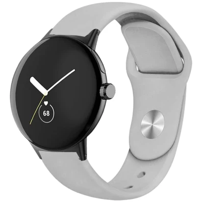 Correia Universal Elegance Silicona 20mm Gris para Smartwatch Xiaomi/Amazfit/Samsung/Huawei/Realme/Ticwatch