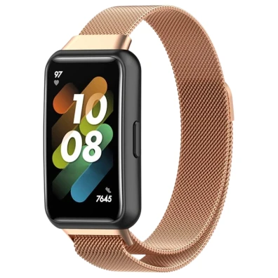 Correa Milanesa Magnética Dourado Rosa Huawei Band 7 - Marca CROCOCASE