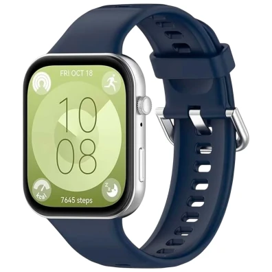 Correia de silicone Azul Escuro para Huawei Watch Fit 3