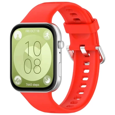 Correia de silicone vermelho para Huawei Watch Fit 3 - Marca CROCOCASE