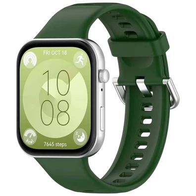 Correia de silicone Verde Escuro Huawei Watch Fit 3