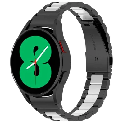 Correia Metal Eslabões Samsung Galaxy Watch 4/5/6 Negro+Plata - CROCOCASE