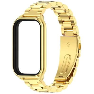 Correa Metal Eslabões Xiaomi Mi Smart Band 8 Active / Redmi Smart Band 2 Dourado - CROCOCASE