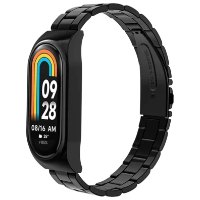 Correia Metal Eslabões Xiaomi Mi Smart Band 9 e 8 - Preto