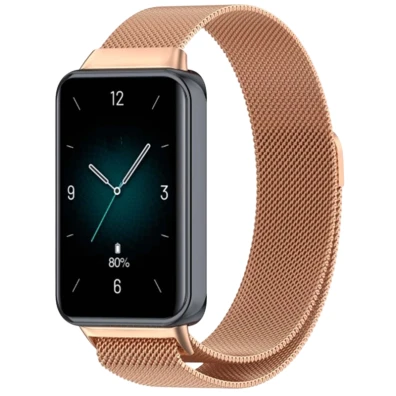 Correa Magnética Milanesa Huawei Band 8/9 e Honor 9 Dorado Rosa
