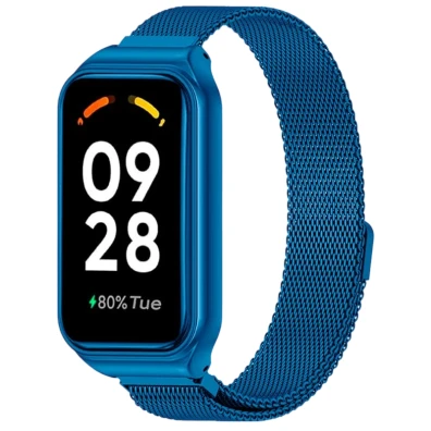 Correa Milanesa Xiaomi Mi Smart Band 8 Active e Redmi Smart Band 2 em Azul
