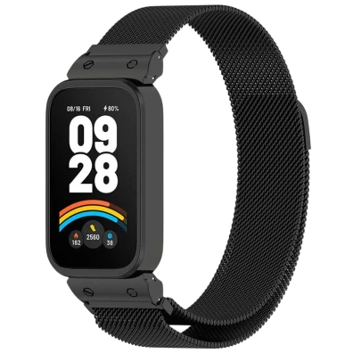 Correa Milanesa Magnética Xiaomi Mi Smart Band 9 Active e Redmi Smart Band 3 Negra