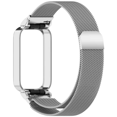 Correa Milanesa Magnética Xiaomi Mi Smart Band 9 Active / Redmi Smart Band 3 Prata