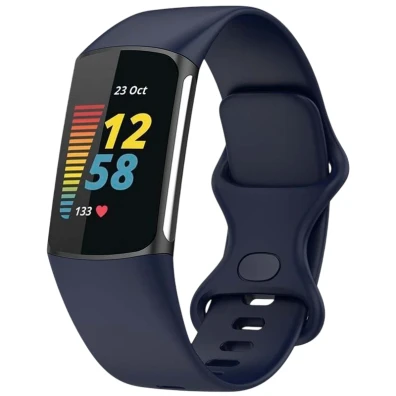Correia de silicone Fitbit Charge 5 / Charge 6 Azul Escuro - Marca CROCOCASE