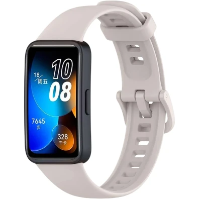 Correia de Silicone Gris Claro para Huawei Band 8, Band 9 e Honor Band 9