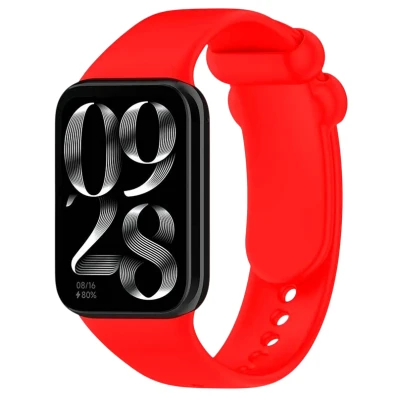 Correia de Silicone Vermelha para Xiaomi Mi Smart Band 9 Pro, 8 Pro, Redmi Watch 4, 5, 6 e Xiaomi Smart Band 10 Pro