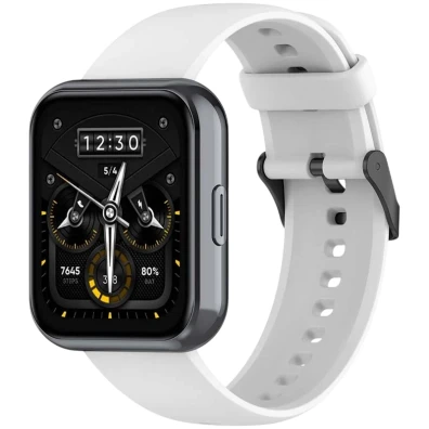 Correia de silicone Realme Watch 3 / 3 Pro Branco - Acessorio para Smartwatch
