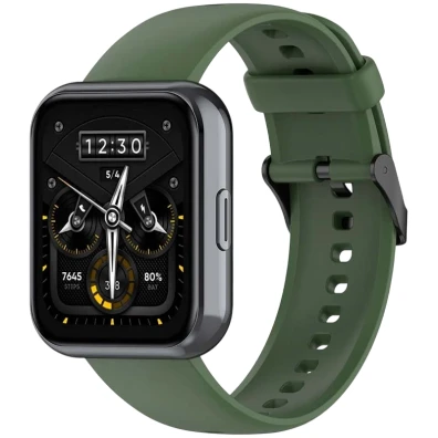 Correia de Silicone Realme Watch 3 / 3 Pro Verde Escuro - Marca CROCOCASE