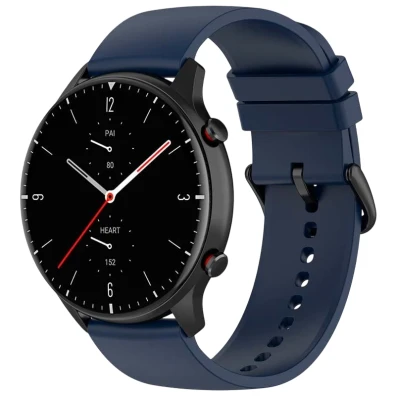 Correia de silicone Universal Azul Marino 22mm para Smartwatch Xiaomi/Amazfit/Samsung/Huawei/Realme/Ticwatch - Marca CROCOCASE