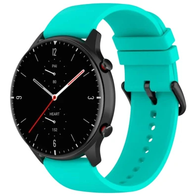 Correia de Silicone Turquesa Universal 22mm para Smartwatch Xiaomi/Amazfit/Samsung/Huawei/Realme/Ticwatch - CROCOCASE