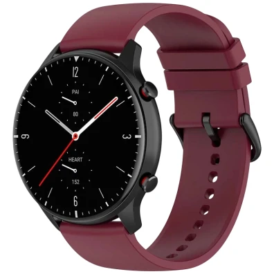 Correia de Silicona Universal Vinho 22mm para Smartwatch Xiaomi/Amazfit/Samsung - Marca CROCOCASE