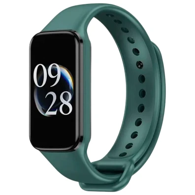Correia de Silicone Verde Escuro para Xiaomi Smart Band 8 Active e Redmi Smart Band 2 - CROCOCASE