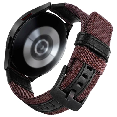 Correia Universal Nailon Ajustable Café 22mm para Smartwatch Xiaomi Amazfit Samsung Huawei Realme Ticwatch