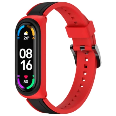 Xiaomi Mi Smart Band 6 / Mi Band 5 / Amazfit Band 5 Dual Color Negro+Rojo