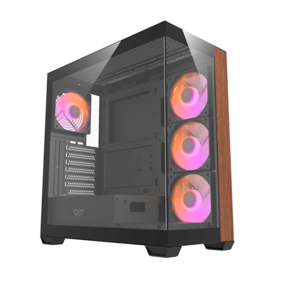 CAIXA SEMITORRE ATX DS900 RGB NEGRO/MADERA DARKFLASH