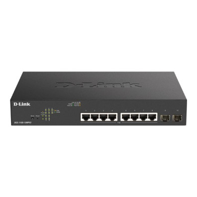 D-LINK SWITCH 8 PUERTOS Gigabit PoE+ com 2 SFP EASYSMART