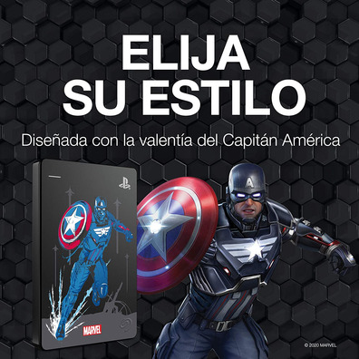 Disco Duro Externo Seagate Game Drive 2TB PS4 Capitán América Negro