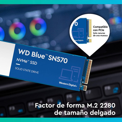 Disco Duro M2 Western Digital Blue SSD 1TB PCIE3 SN570 NVME