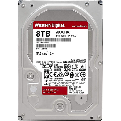 Disco Duro NAS Western Digital WD80EFBX 8TB SATA 3 Vermelho Mais