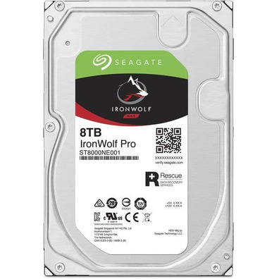 Disco Duro Seagate 3,5 '' 8TB SATA 3 256B Ironwolf Pro