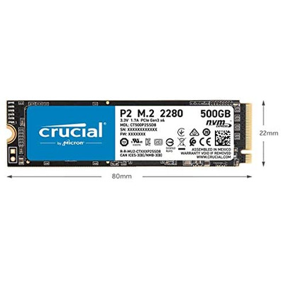 Disco Duro SSD Crucial 2TB P2 PCIE M.2 2280SS