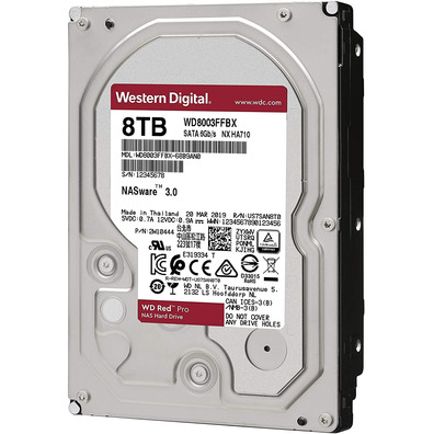 Disco Duro Western Digital WD8003FFBX 8TB SATA 600 Vermelho Pro