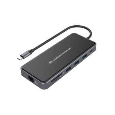 DOCKING USB-C CONCEPTRONIC DONN15G 2xHDMI 1xVGA 1xUSB-C 2xUSB-A 3.0 1xUSB-A 2.0 1xJACK 1x1Gb RJ45 1x