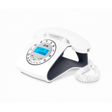 Telefone Retro Elegance SPC 3606N Branco/Negro