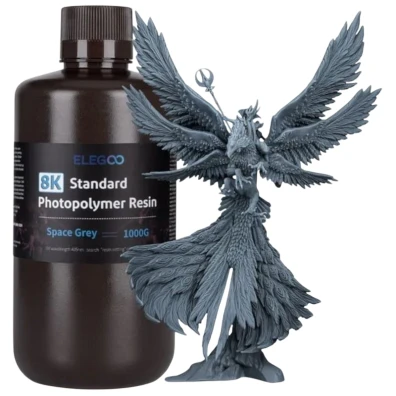 ELEGOO 8K Resina Standard Color Gris - Para Impressoras 3D de Resina LCD 1KG