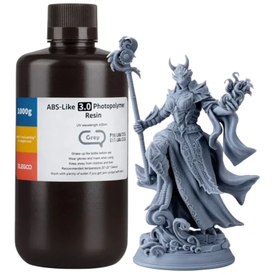 ELEGOO Resina ABS V3.0 Gris Para Impressoras 3D LCD - 1KG