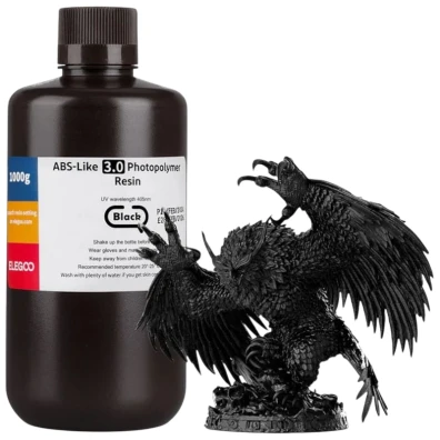 ELEGOO Resina ABS V3.0 Negra Para Impressoras 3D LCD - 1KG