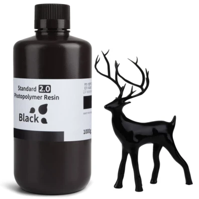 ELEGOO Resina Padrão v2.0 Preto para Impressoras 3D de Resina LCD - 1KG