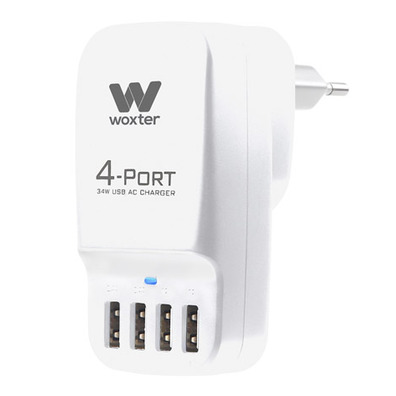 Pluge 4 portos USB Woxter Branco